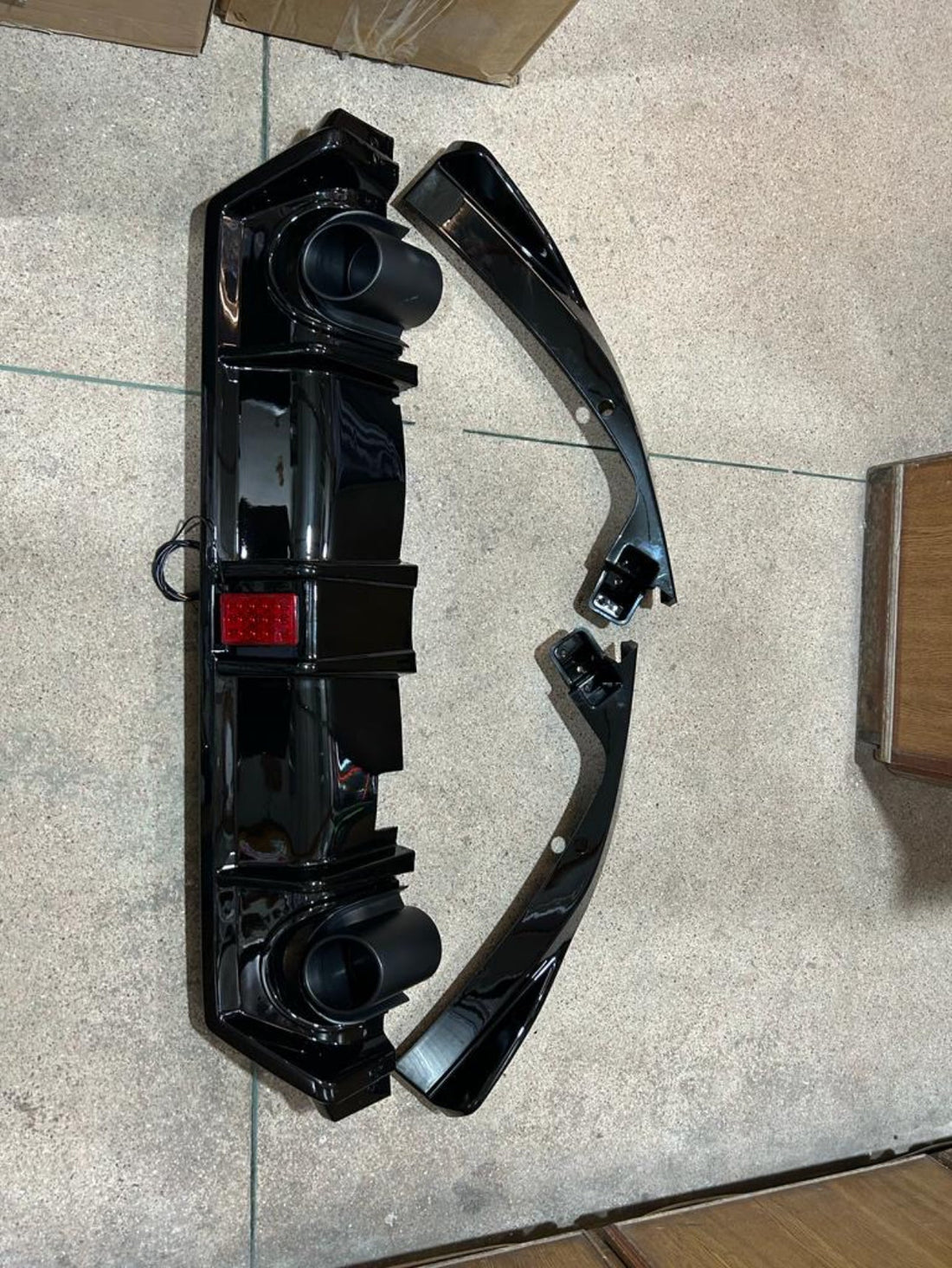 3-Piece Glossy Black/Carbon Fiber Rear Diffuser for Honda Civic X (2016–2021)